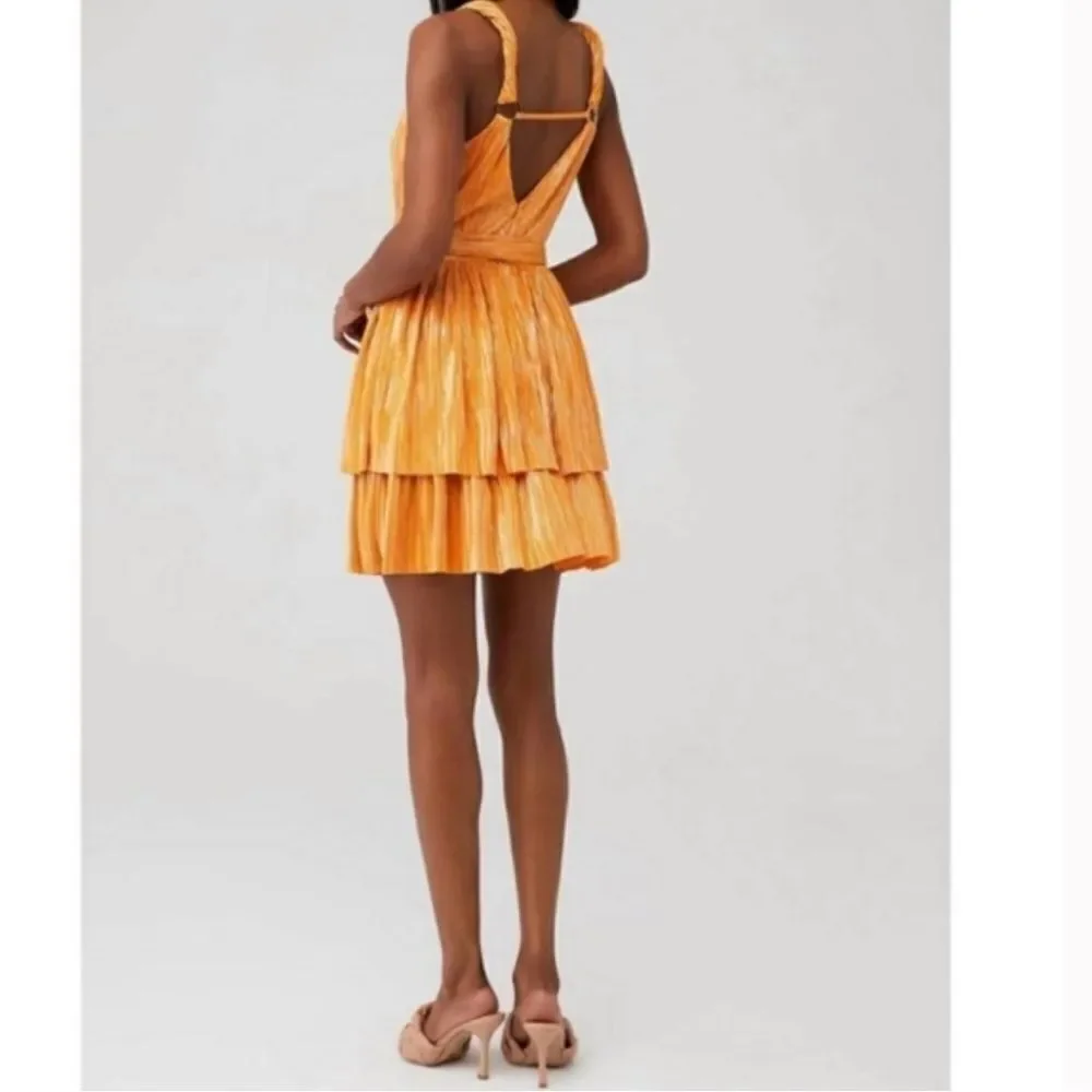 Sabina Musayev Bobo Metallic Mini Dress in Mandarin Size XS